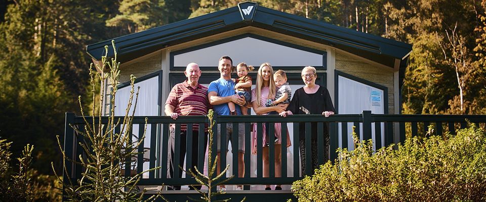 The Knowles and Powell families at Argyll Holiday Parks, Scotland.